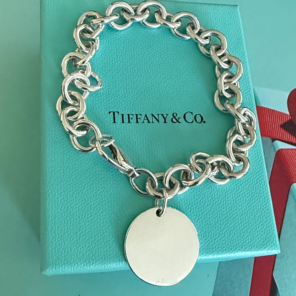9” LARGE Tiffany & Co. Please Return To Tiffany Round Tag Bracelet - Picture 5 of 14